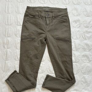 White House Black Market Olive Skinny Pants